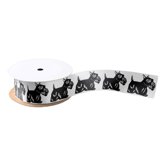 Ruban En Satin Le Scottie poursuit le ruban noir et blanc de (Bobine)