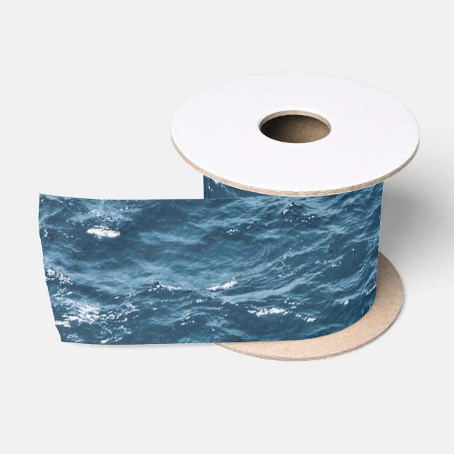 Ruban En Satin L'eau bleue nautique d'océan (Bobine)