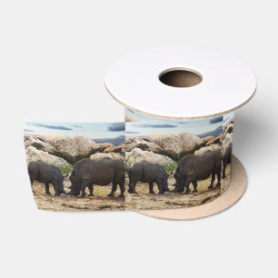 Ruban En Satin Leçon de vie de rhinocéros bébé,