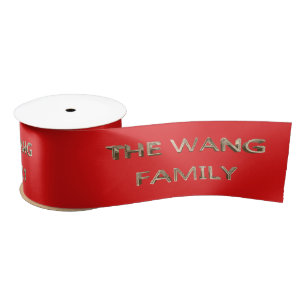 Ruban En Satin L'Élégant script d'or de la famille Wang Faux Roug