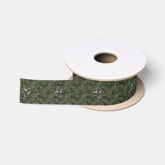 Ruban En Satin Léo Zodiac Connexion Olive Green Camo numérique (Bobine)
