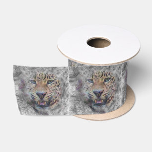 Ruban En Satin léopard animal artistique