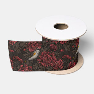 Ruban En Satin Les Reddébutants dans les chrysanthèmes en brun et