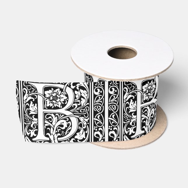 Ruban En Satin Lettre B Monogramme médiéval Art Nouveau (Bobine)
