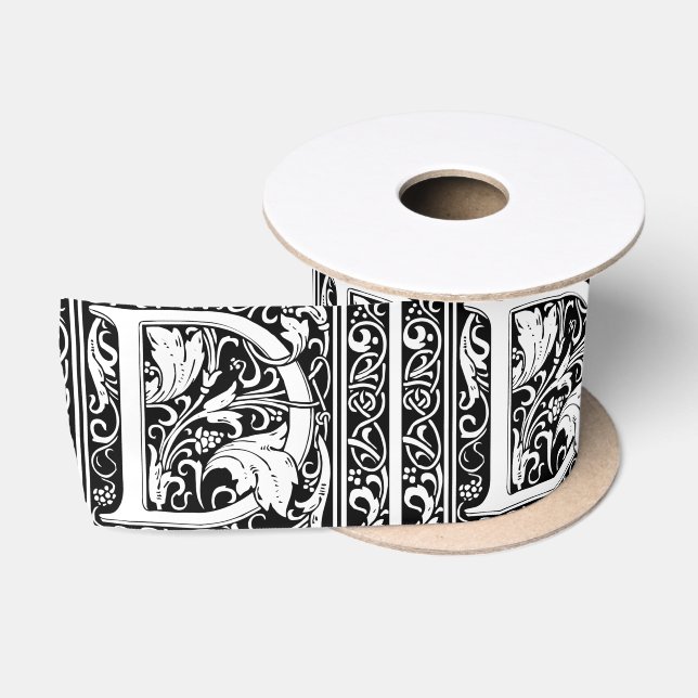 Ruban En Satin Lettre D Monogramme médiéval Art Nouveau (Bobine)