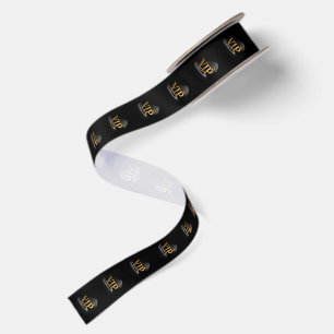 Ruban En Satin Lettre de style vintage doré - VIP avec couronne 8