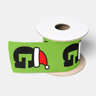 Ruban En Satin Lettre Père Noël personnalisée vert rouge Noël
