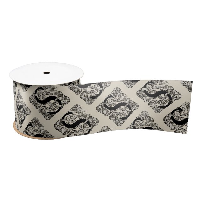 Ruban En Satin LETTRE S Vintage Céleste Knot Monogramme (Bobine)