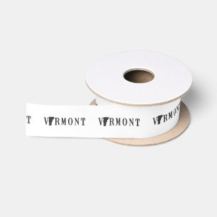 RUBAN EN SATIN LETTRE VERMONTAGNE VERMONT VERMONT NOIR ART