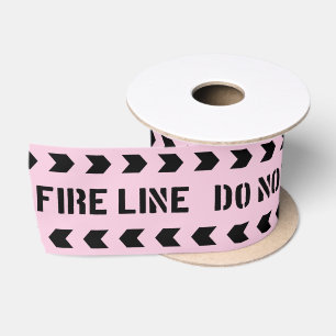 Ruban En Satin Ligne de feu rose Ne pas franchir la fête