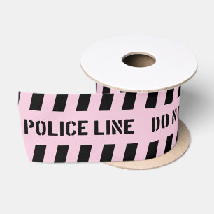Ruban En Satin Ligne de police rose ne pas traverser Soirée enquê