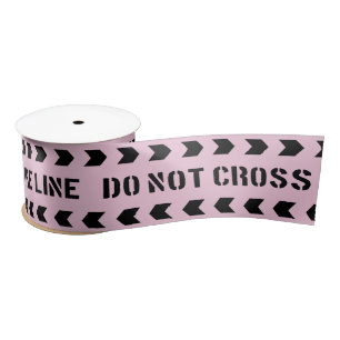 Ruban En Satin Ligne d'incendie rose Ne pas traverser