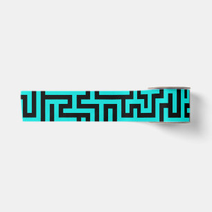 Ruban En Satin Lignes turquoise de Maze noir