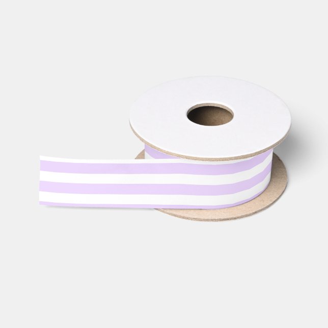 Ruban En Satin Lilac violet et blanc bonbons rayures (Bobine)