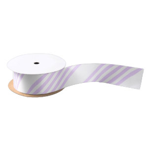 Ruban En Satin Lilac violet et blanc cinq bandes motif