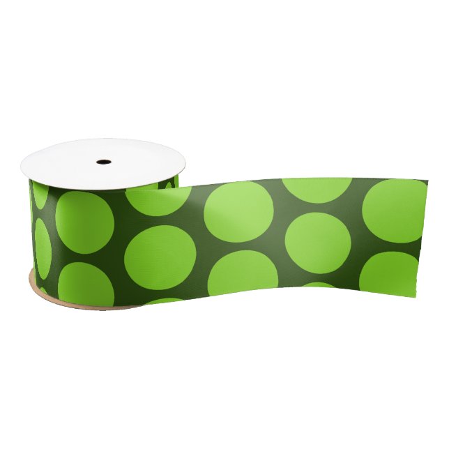 Ruban En Satin Lime Green Pois Olive Green Cute Ribbon (Bobine)