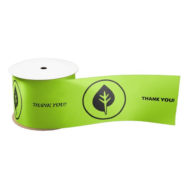 Ruban En Satin Lime Green Small Business Logo et texte personnali (Bobine)