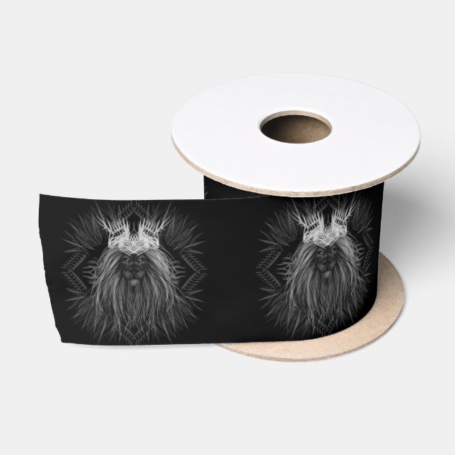 Ruban En Satin Lion avec couronne (Bobine)