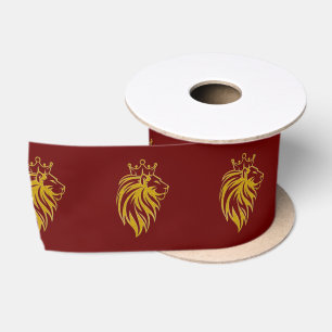 Ruban En Satin Lion Avec Couronne - Style Or 2