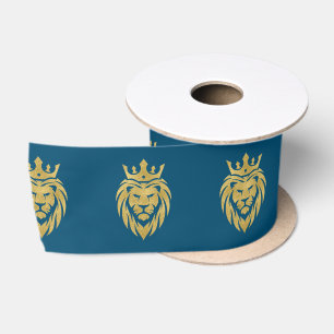 Ruban En Satin Lion Avec Couronne - Style Or 3