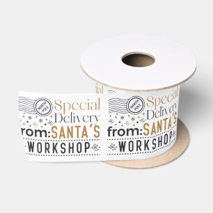 Ruban En Satin Livraison spéciale de l'atelier Père Noël Noël