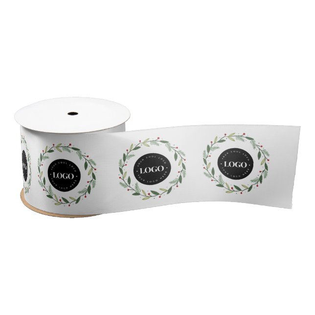 Ruban En Satin Logo d'affaires personnalisé et fêtes de Noël (Bobine)