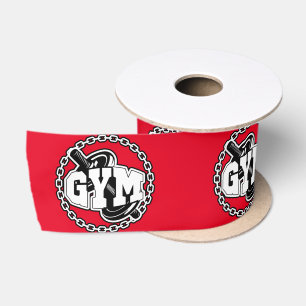 Ruban En Satin Logo de Gym Barbell Thunder_Cove