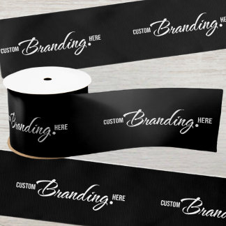 Ruban En Satin Logo de l'entreprise Enveloppement cadeau noir de