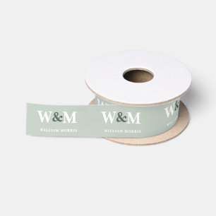 Ruban En Satin Logo de marque commerciale botanique vert sauge