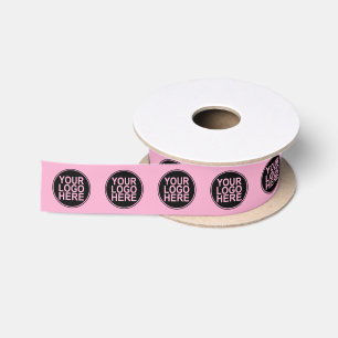 Ruban En Satin Logo d'entreprise promotionnel rose personnalisé