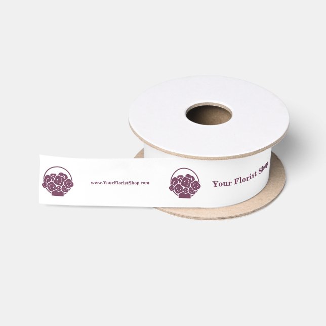Ruban En Satin Logo fleuriste couleur 🎀 personnalisation Ruban s (Bobine)