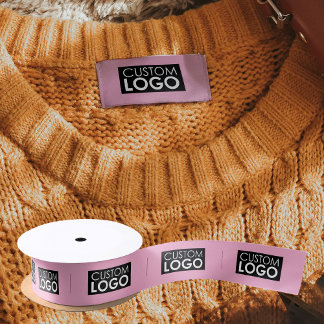 Ruban En Satin Logo Labels Clothing Tags Handmade Pink Sew On