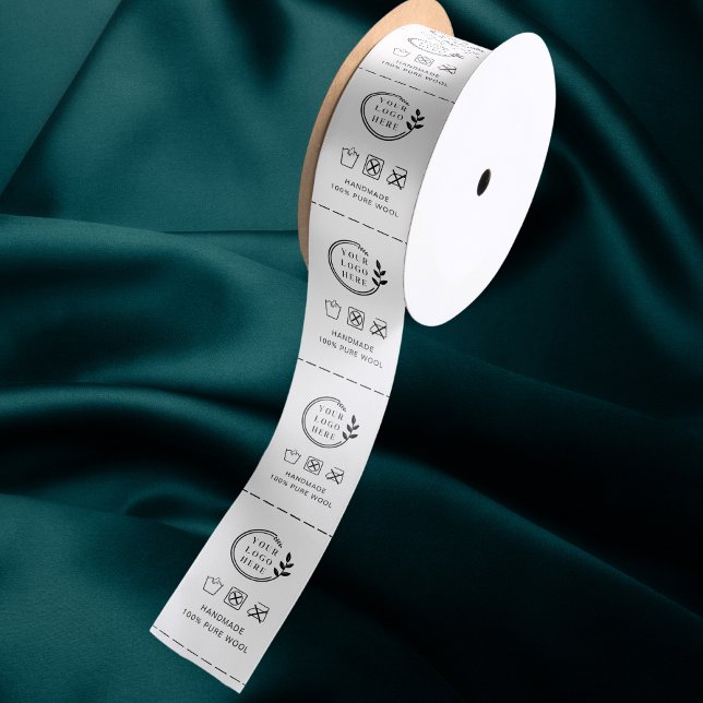 Ruban En Satin Logo Personnalisé Soins de vêtements de laine Étiq (Créateur téléchargé)