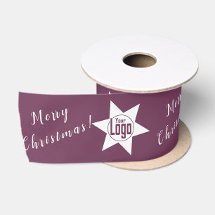 Ruban En Satin Logo personnalisé violet Joyeux fleuriste de Noël