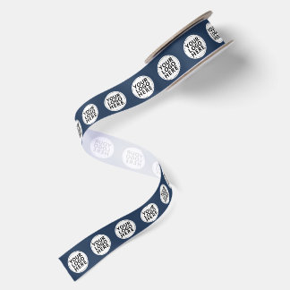 Ruban En Satin Logo répétitif Navy
