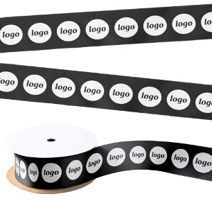 Ruban En Satin Logo simple Emballage professionnel Noir
