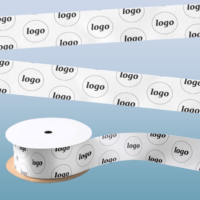 Ruban En Satin Logo simple promotion commerciale (Logo pattern business promotional packaging satin ribbon)