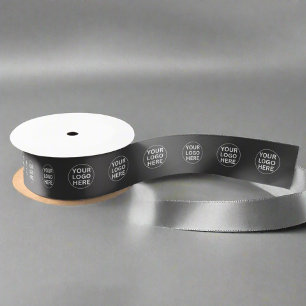 Ruban En Satin Logo sur mesure l Promoted Corporate Branded Grey