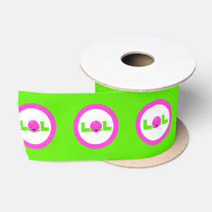 Ruban En Satin LOL Rire Haut Violet Vert Clair