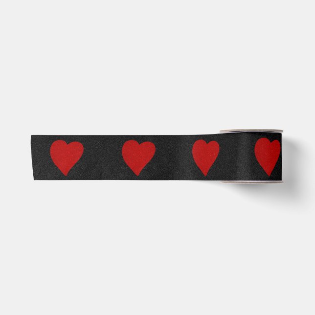 Ruban En Satin Love Heart Red Parties scintillant Valentine's Sat (Devant)
