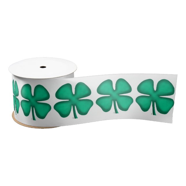 Ruban En Satin Lucky 4 Leaf Irish Clover bobine ruban (Bobine)