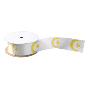 Ruban En Satin Lune et étoile d'or islamiques