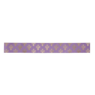 Ruban En Satin Lux Gold Fleur de Lis et Amethyst