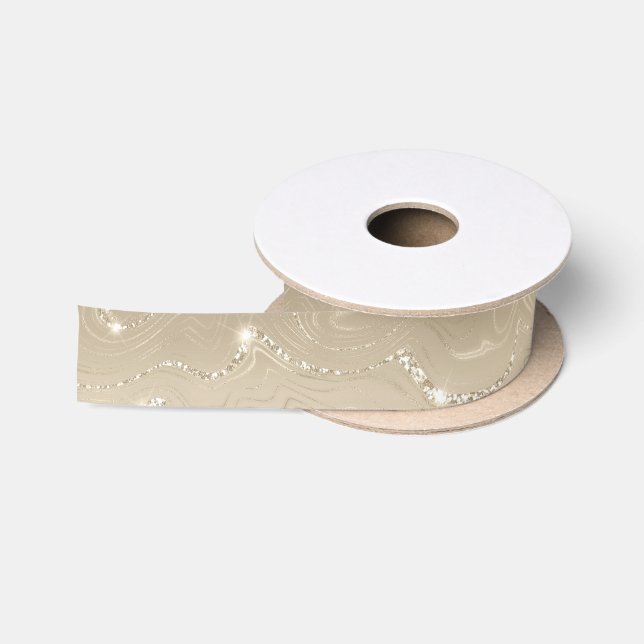 Ruban En Satin Luxe Champagne Arrière - plan Parties scintillant  (Bobine)