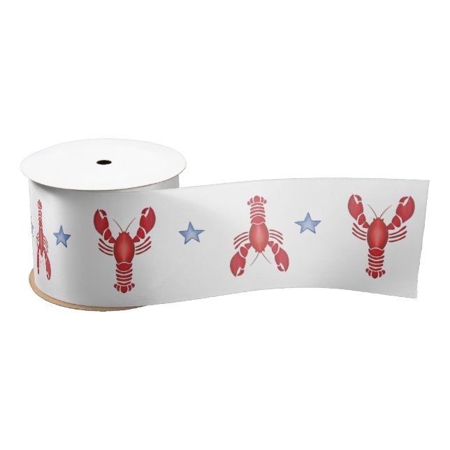 Ruban En Satin Maine Événement Homard Preppy Côté maritime (Bobine)