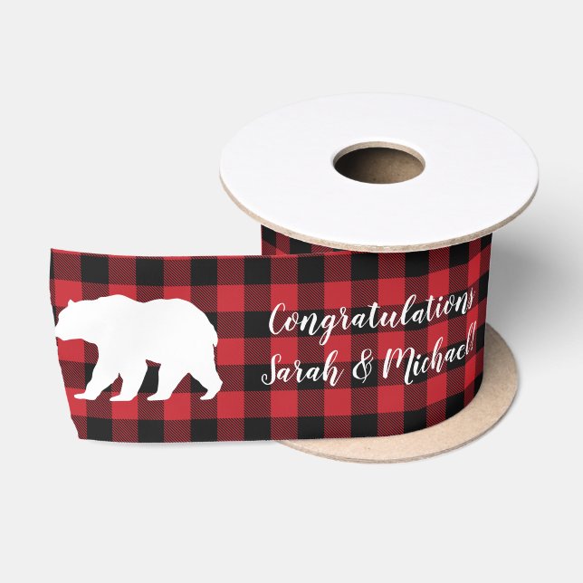 Ruban En Satin Mama Bear Baby shower Woodland Lodge (Bobine)