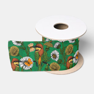 Ruban En Satin Mangeurs d'abeilles sur une prairie printanière