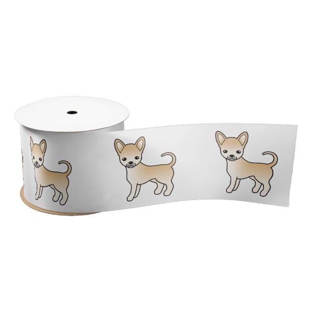 Ruban En Satin Manteau Foi Smooth Chihuahua mignon caricaturé chi (Bobine)