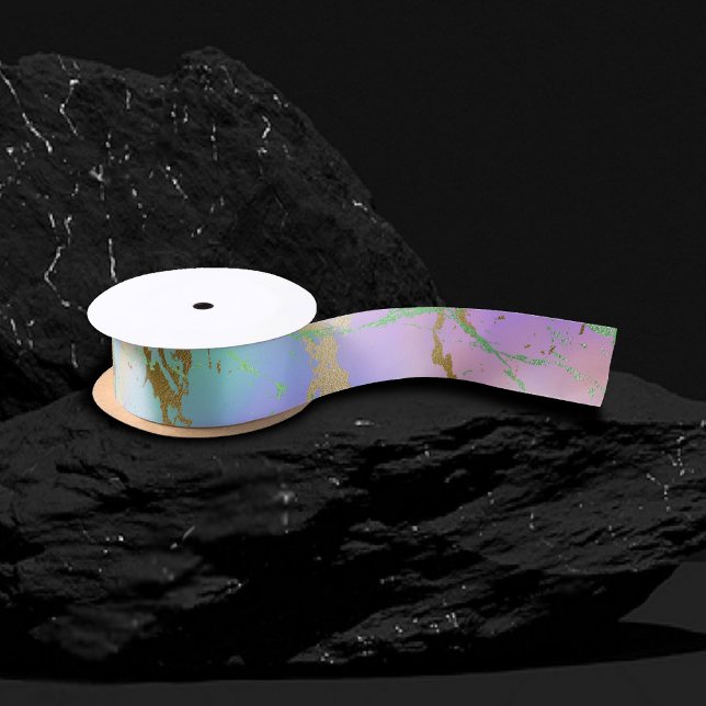Ruban En Satin Marbre Millénaire | Ombré Pastel Arc-en-Ciel Ludiq (Créateur téléchargé)