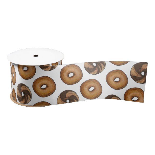 Ruban En Satin Marbre Rye Plaque Bagels Petit Déjeuner Brunch NYC (Bobine)